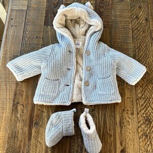 Baby Gap Faux Fur Jacket and Booties